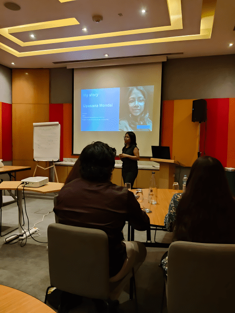 Upasana Mondal addressing participants at VAXEL 2025 Aspiring RIA Conference